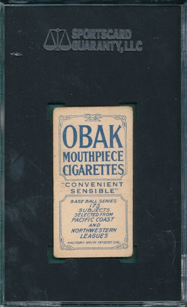 1910 T212 Vancouver, Brown & Breen (2) Card Lot Obak Cigarettes SGC 