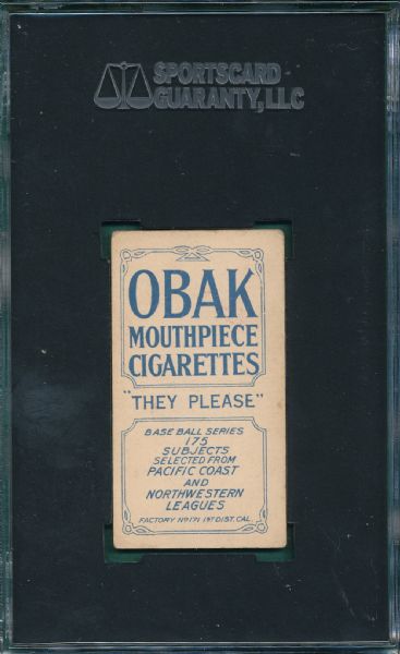 1910 T212 Byrd Obak Cigarettes SGC 50