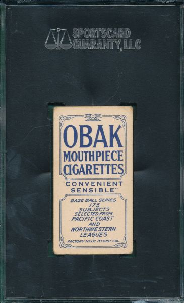 1910 T212 Carroll Obak Cigarettes SGC 40