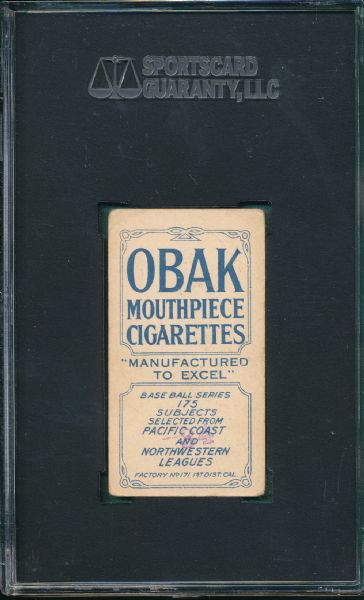 1910 T212 Brown (Vernon) Obak Cigarettes SGC 40