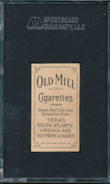 1909-1911 T206 Jordan Old Mill Cigarettes SGC 30 *Southern League*