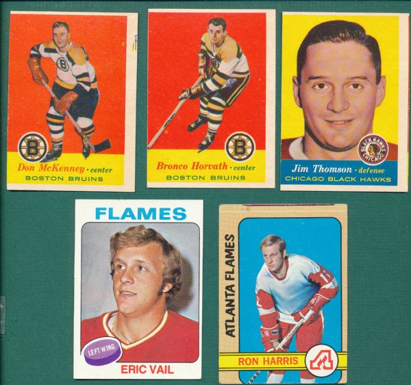 1957-75 Hockey Card Misprint Collection (5)