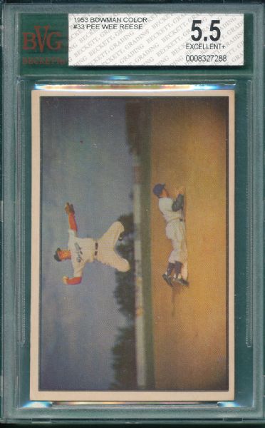 1953 Bowman Color #33 Pee Wee Reese BVG 5.5