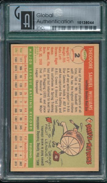 1955 Topps #5 Ted Williams GAI 8.5