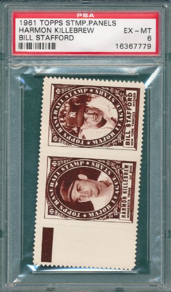1961 Topps Stamps Panel W/ Harmon Killebrew PSA 6 & 1963 Bazooka #11 Chief Bender SGC 84 (2) Card Lot 