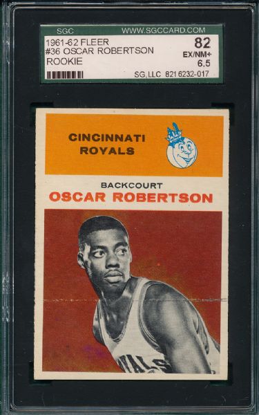 1961-62 Fleer #36 Oscar Robertson SGC 82 *Rookie*