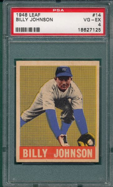 1948 Leaf #014 Johnson PSA 4 & #95 Stirnweiss, SGC 50 Lot of (2) Yankees