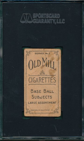 1910 T210-3 Munsell Old Mill Cigarettes SGC 10 *Orange Border* *Low Pop*