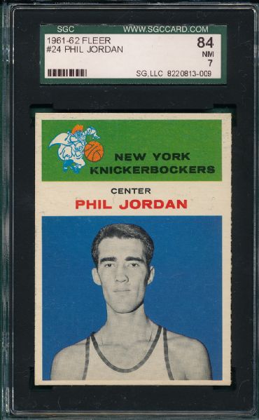 1961-62 Fleer #24 Phil Jordan SGC 84 