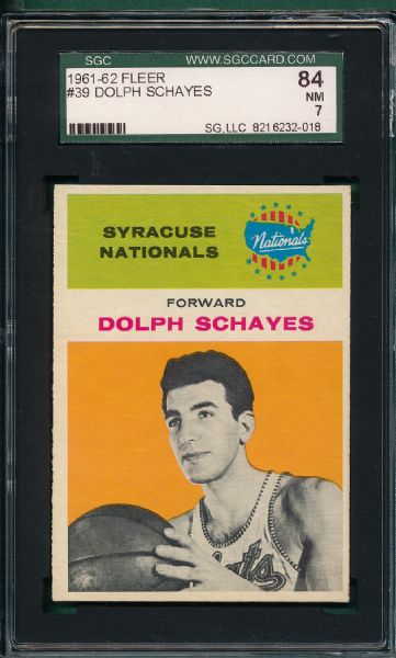 1961-62 Fleer #39 Dolph Schayes SGC 84