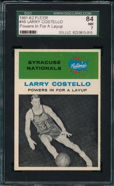 1961-62 Fleer #48 Larry Costello SGC 84