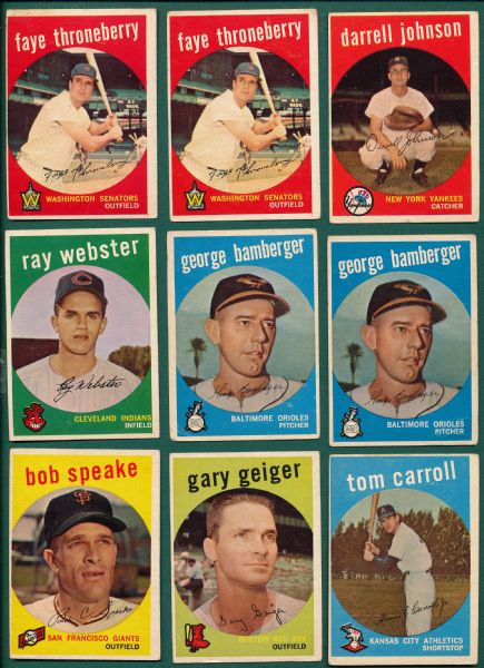 1959 Topps High Numbers Lot of (18) W/ Mazeroski AS
