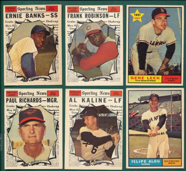1961 Topps High Numbers Lot of (6) W/ Banks AS