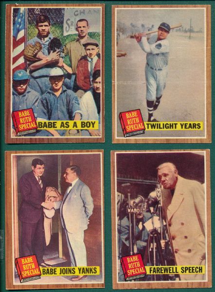 1962 Topps Babe Ruth Specials Lot of (7) 
