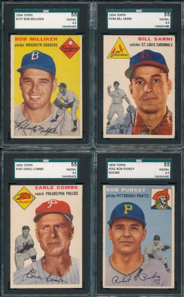 1954 Topps Lot of (12) National Leaguers W/ Wilhelm SGC 55