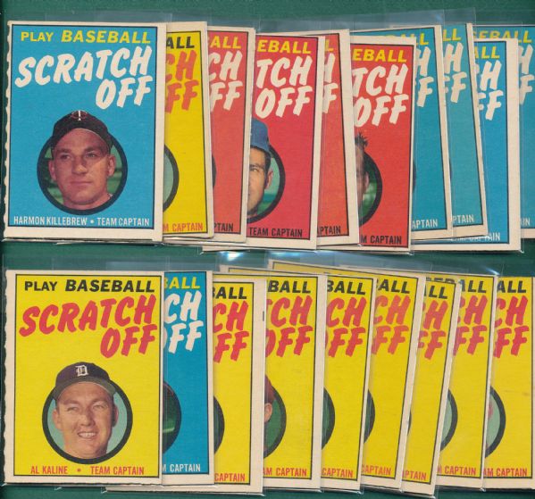 1970 Topps Scratch Offs Lot of (23) W/ Aaron *Unscratched*