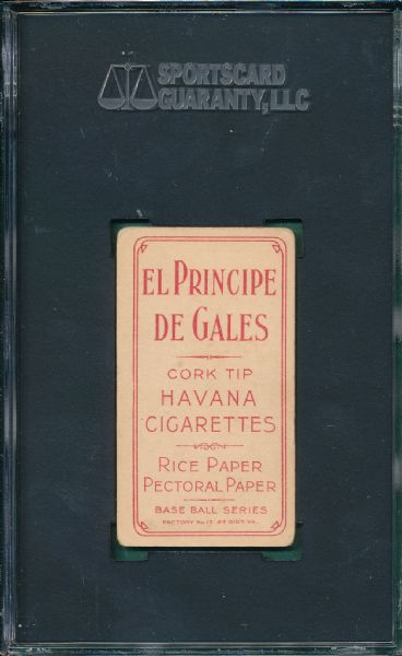 1909-1911 T206 Berger El Principe De Gales Cigarettes SGC 30