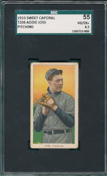 1909-1911 T206 Joss, Pitching, Sweet Caporal Cigarettes SGC 55