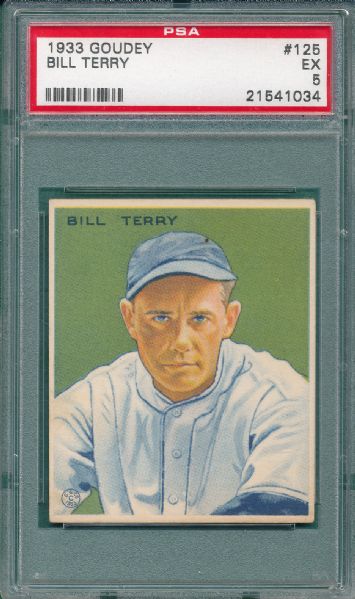 1933 Goudey #125 Bill Terry PSA 5