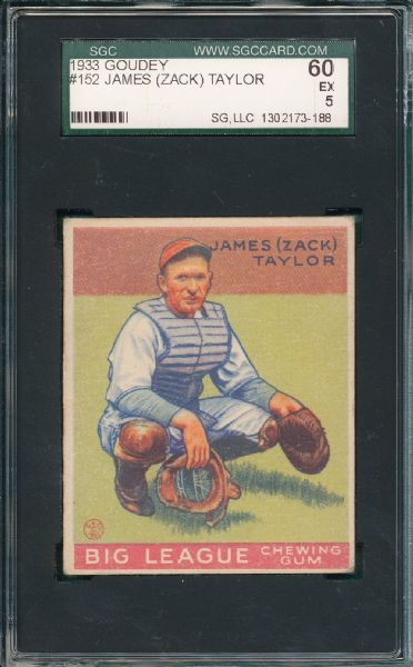 1933 Goudey #152 James Taylor SGC 60