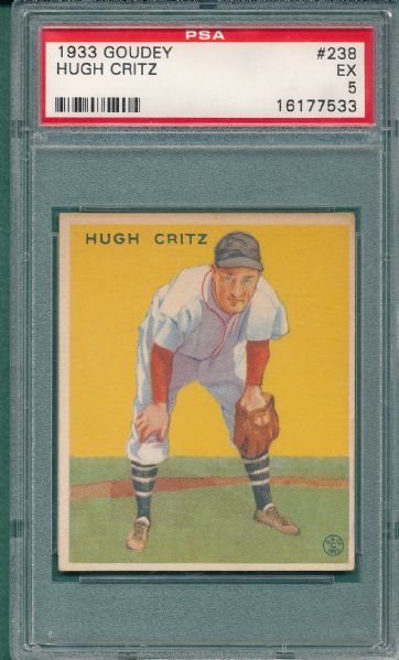 1933 Goudey #238 Hugh Critz PSA 5
