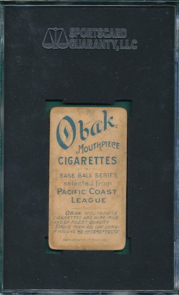 1909 T212-1 Zeider Obak Cigarettes SGC Authentic