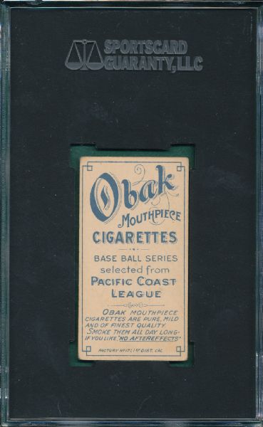 1909 T212-1 Ehman Obak Cigarettes SGC Authentic