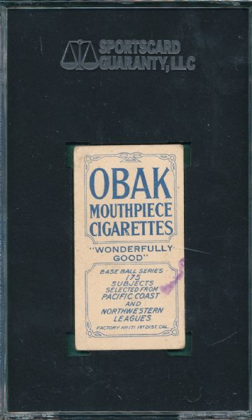 1910 T212-2 Hickey Obak Cigarettes SGC 40