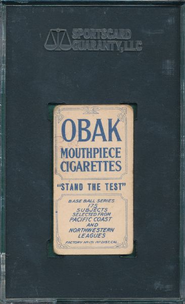1910 T212-2 Criger Obak Cigarettes SGC 40