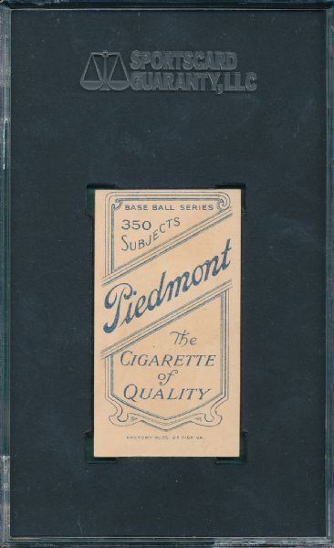 1909-1911 T206 Dubuc Piedmont Cigarettes SGC 50
