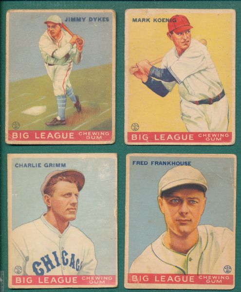 1933 Goudey (13) Card Lot W/ Dykes