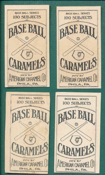 1909-11 E90-1 American Caramel Lot of (4) W/ Summers
