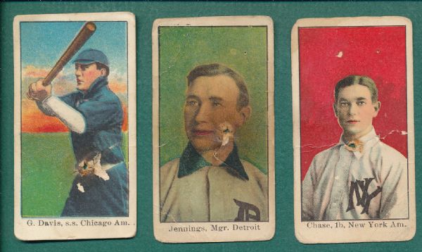 1909-11 E90-1 Jennings, Chase & G. Davis, American Caramel Lot of (3)