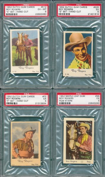 1952 Dutch Gum Cards Lot of (8) Roy Rogers PSA