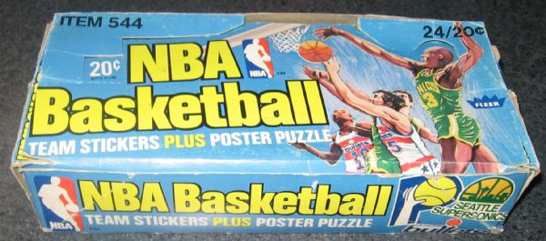 1978-79 Fleer Basketball Sticker & Puzzle Wax Box (24 Packs)