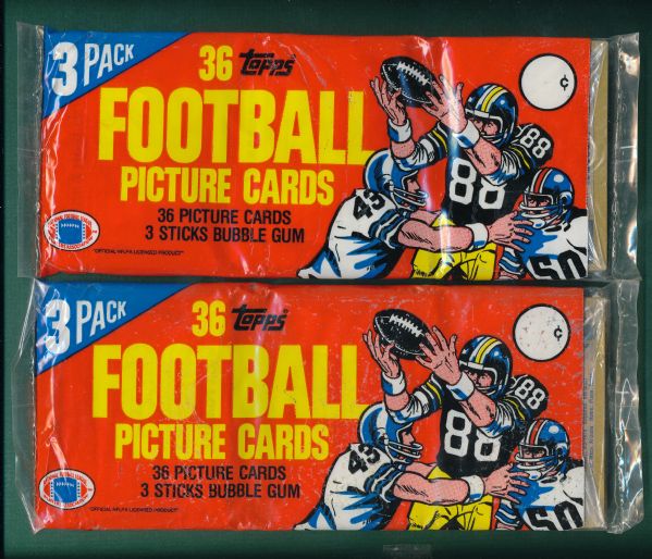 1982 Topps Football Lot of (4) Rack Packs W/ Montana