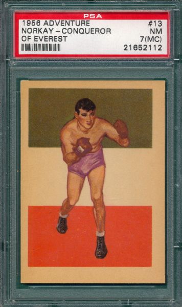 1956 Adventure Boxing w/Wrong Backs, #13 Primo Carnera/Norkay PSA 7 M/C