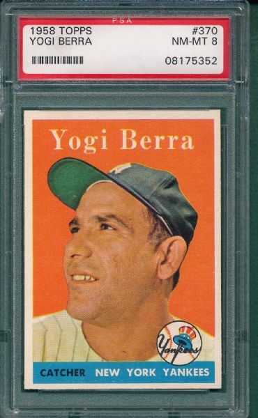 1958 Topps #370 Yogi Berra PSA 8