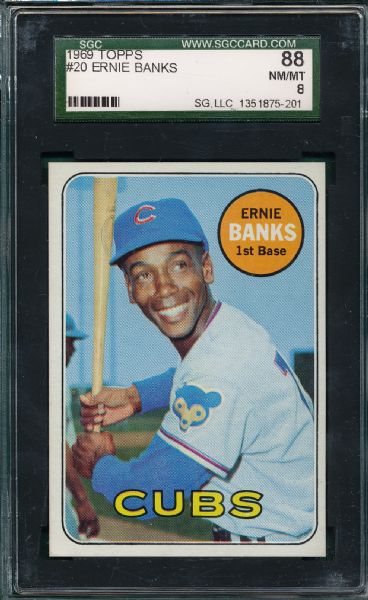 1969 Topps #20 Ernie Banks SGC 88
