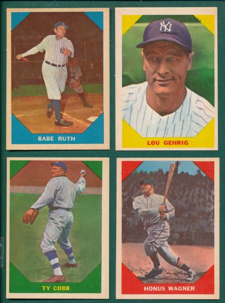 1960 Fleer Baseball Greats Partial Set (58/80) W/ Ruth & Gehrig