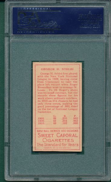 1911 T205 Schlei Sweet Caporal Cigarettes PSA 6