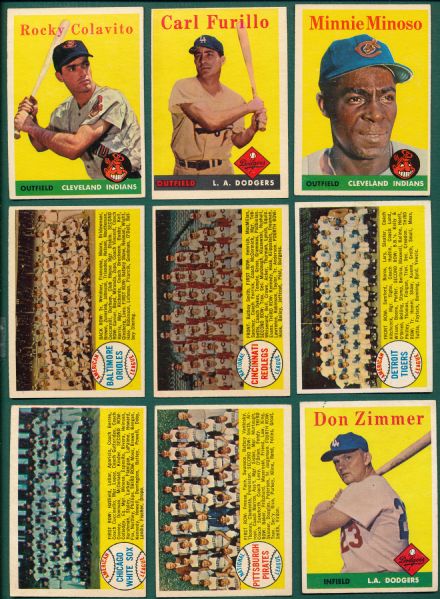 1958 Topps Lot of (50) W/ Snider