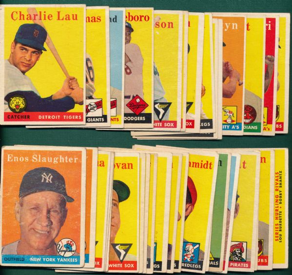 1958 Topps Lot of (50) W/ Snider