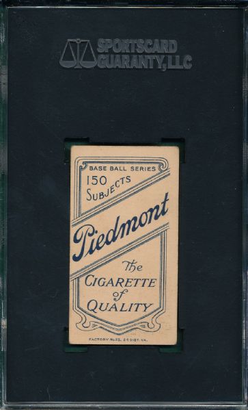 1909-1911 T206 White, Portrait, Piedmont Cigarettes SGC 55