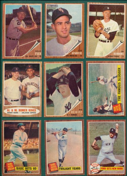 1962 Topps Lot of (81) W/ Ford, Musial, (14) other HOFers, Ruth Specials & Variation
