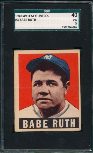 1948-49 Leaf #3 Babe Ruth SGC 40