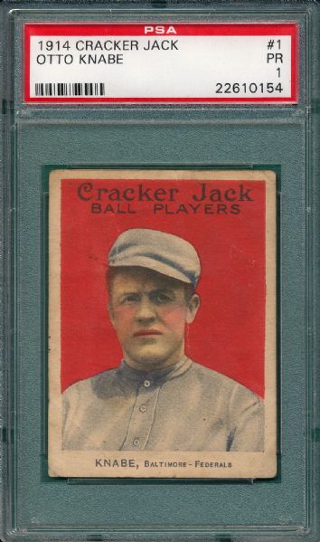 1914 Cracker Jack #1 Otto Knabe PSA 1 *Federal League