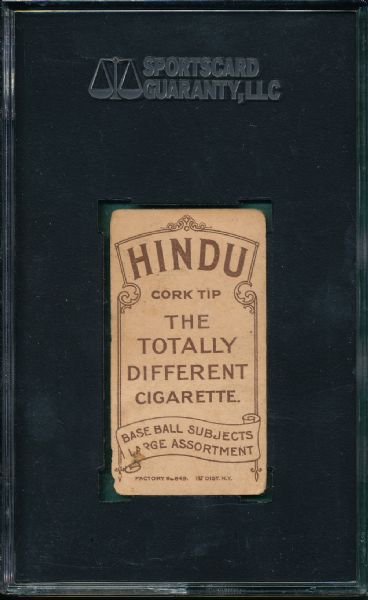 1909-1911 T206 Ames, Portrait, Hindu Cigarettes SGC 20 