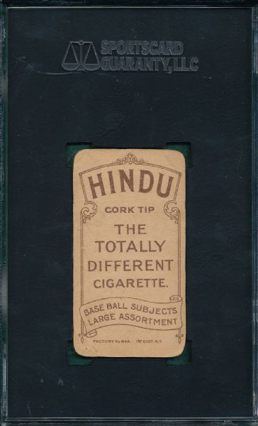 1909-1911 T206 Bell, Hands Above Head, Hindu Cigarettes SGC 10