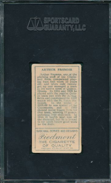 1911 T205 Fromme Piedmont Cigarettes SGC 30 